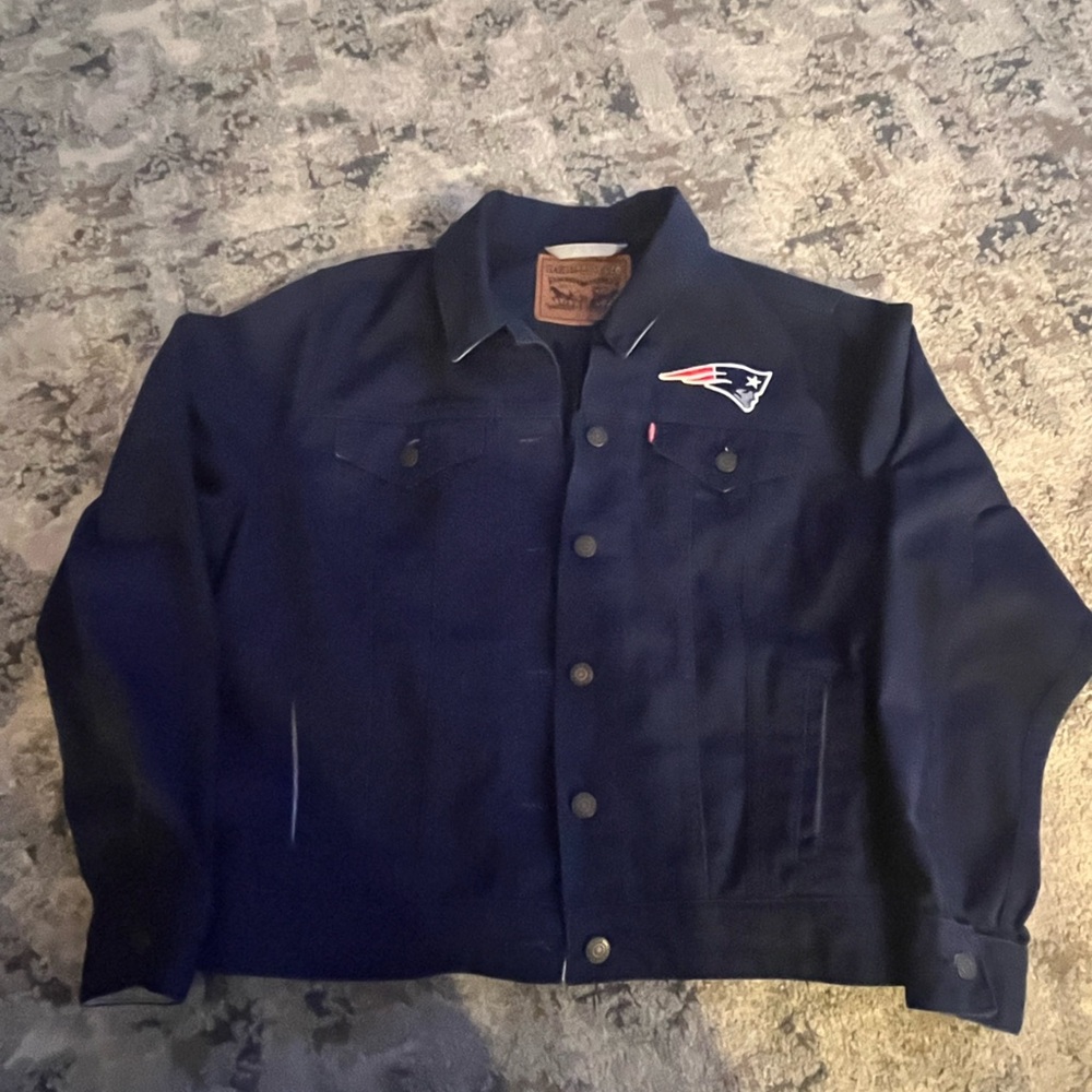 New England Patriots Levi's Blue Denim Jacket Women's XXL
